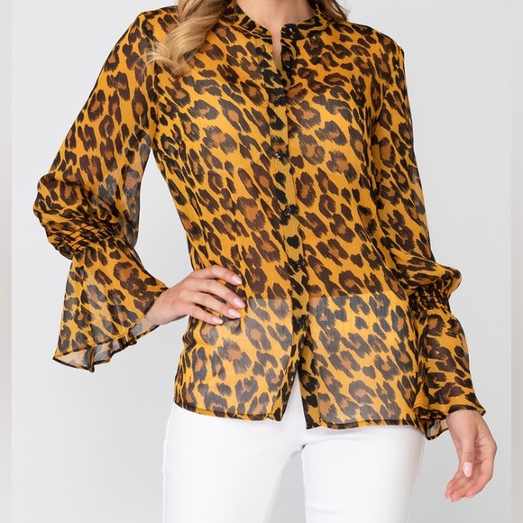 Joseph Ribkoff leopard print blouse, never worn but missing tags - Picture 1 of 4